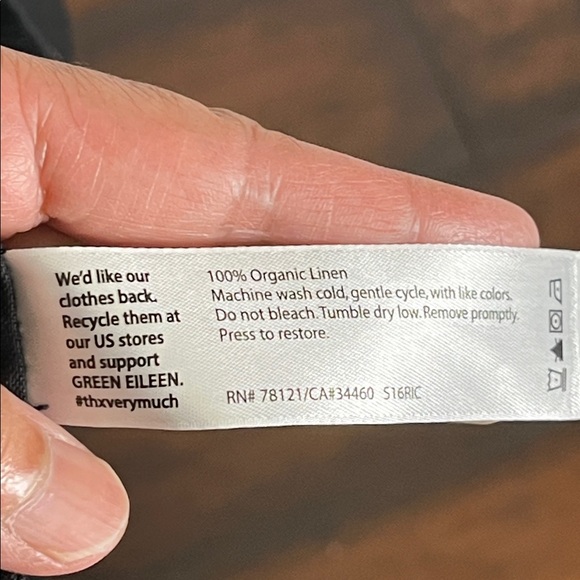 Eileen Fisher Women's Organic Linen Trench Coat Black L Lagenlook Quiet Luxury - Picture 11 of 16